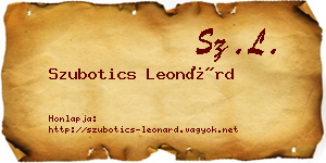 Szubotics Leonárd névjegykártya