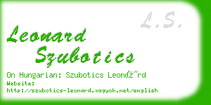 leonard szubotics business card